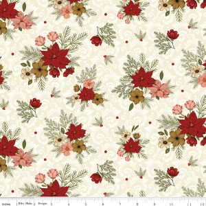 Christmas Greetings Poinsettia Cream
