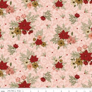 Christmas Greetings Floral Pink