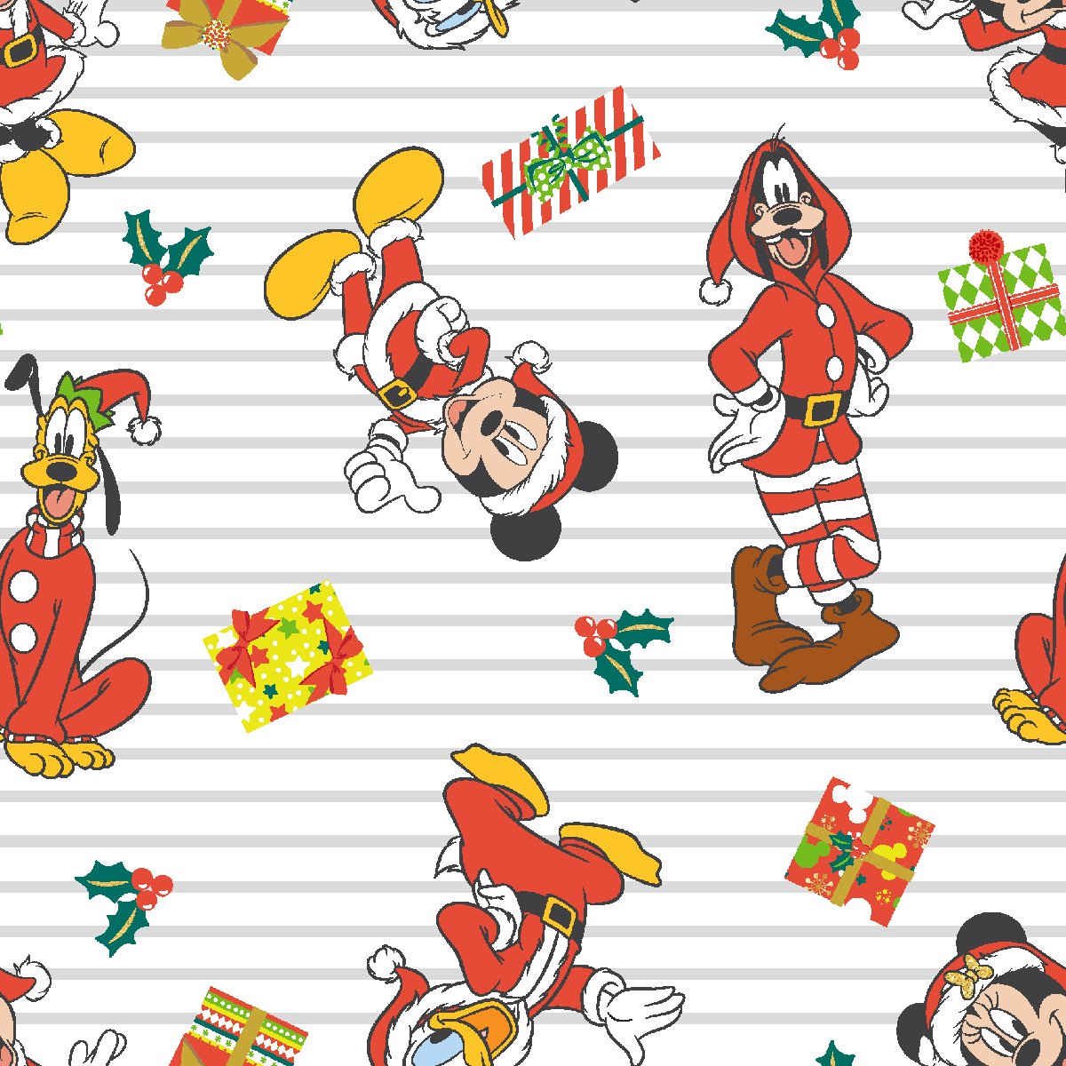 Disney Mickey & Friends Christmas Pinstripe