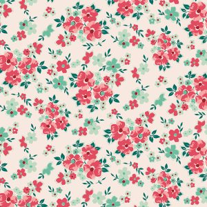 Riley Blake Berry & Sage Latte Floral Cluster