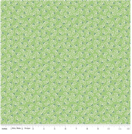 Riley Blake Cozy Christmas Holly Green