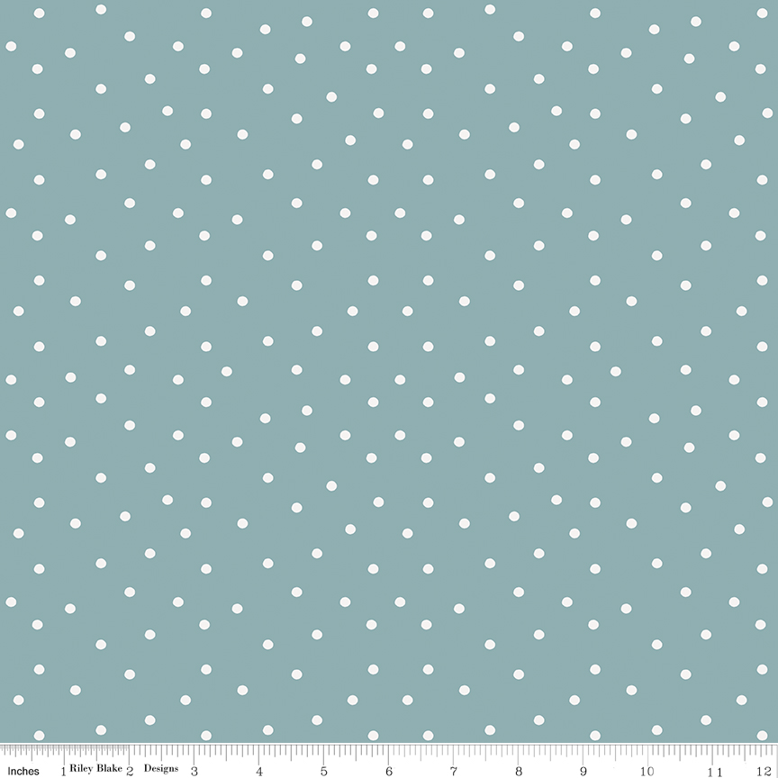 Riley Blake Sketchbook Dots Dusty Blue