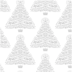 Benartex Holiday Trees White-on-White