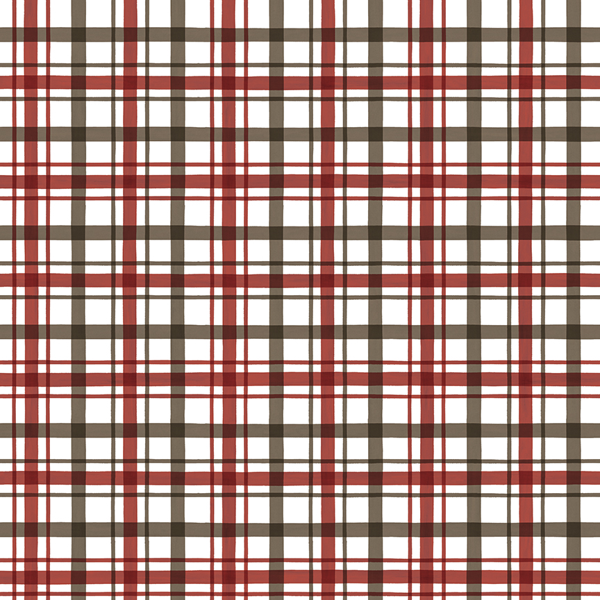 Covered Bridges in Winter Plaid Barn Red