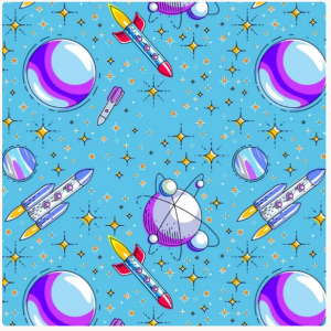 David Textiles Flannel Up In Space Blue