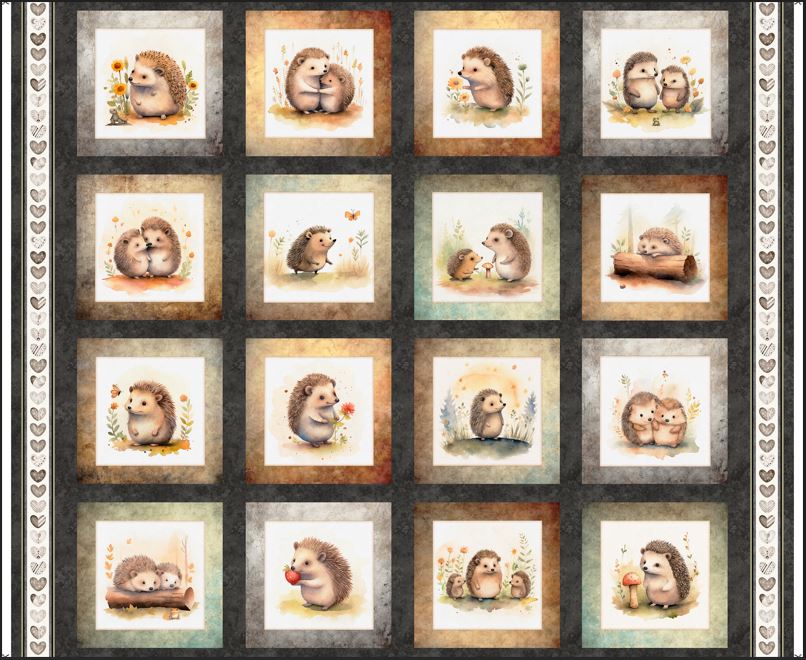 Hedgehugs Picture Patches Panel Multi