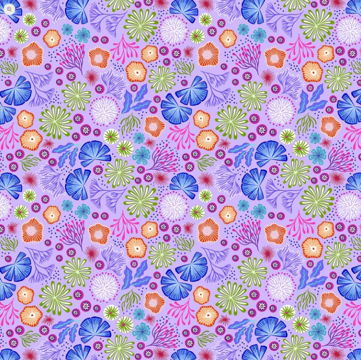 Lewis & Irene Ocean Glow Coral Light Purple