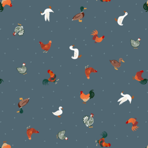 Small Things Countryside Chickens & Ducks Country Blue