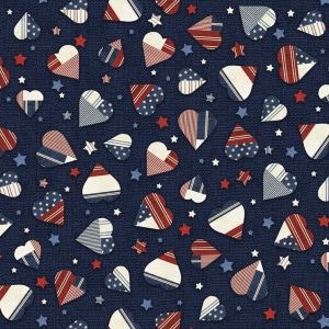 Love & Glory Burlap Heart Toss Navy