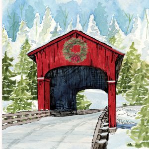 Covered Bridges in Winter 36in Panel