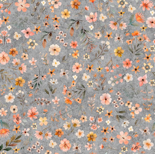 Hedgehugs Floral Toss Grey