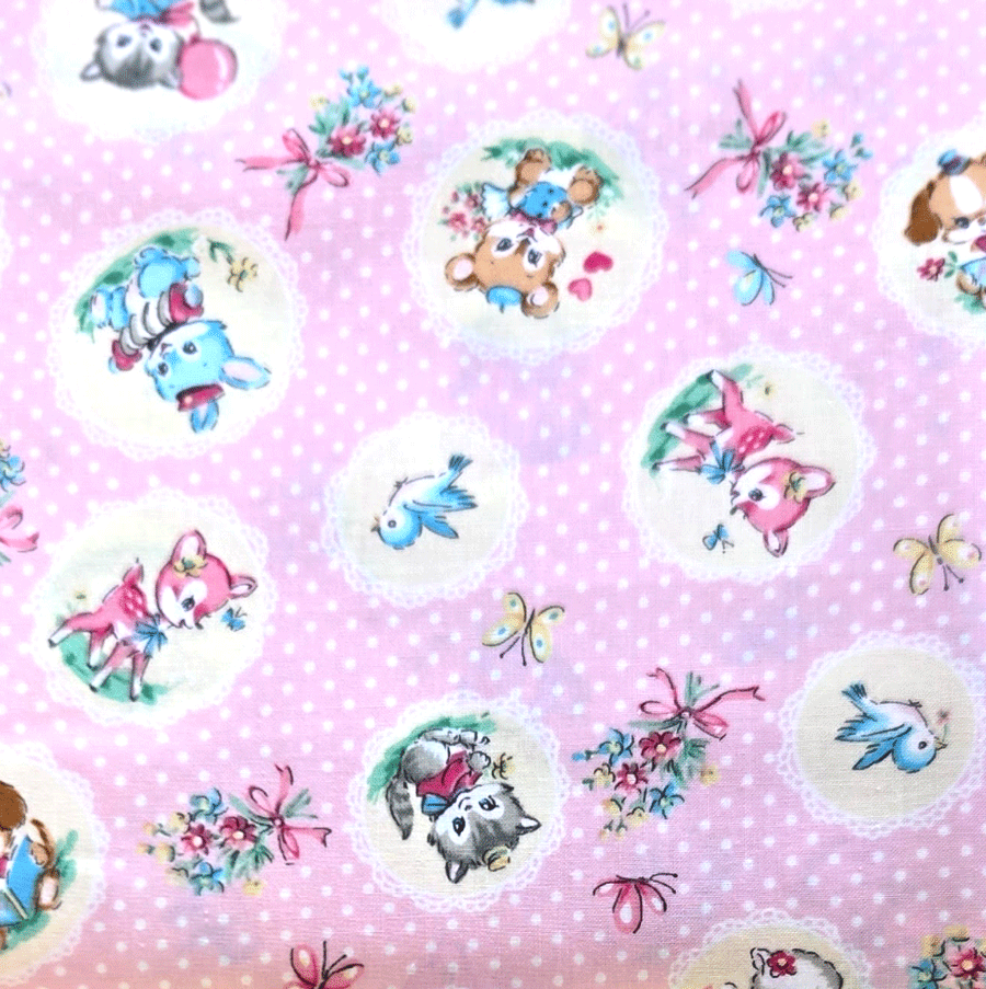 Margaret & Sophie Kawaii Friends Vintage Animals Pink