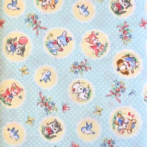Margaret & Sophie Kawaii Friends Vintage Animals Blue