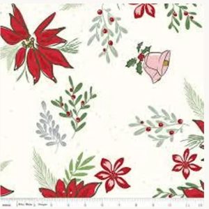 Riley Blake Misletoe & Holly Floral 108-Wide