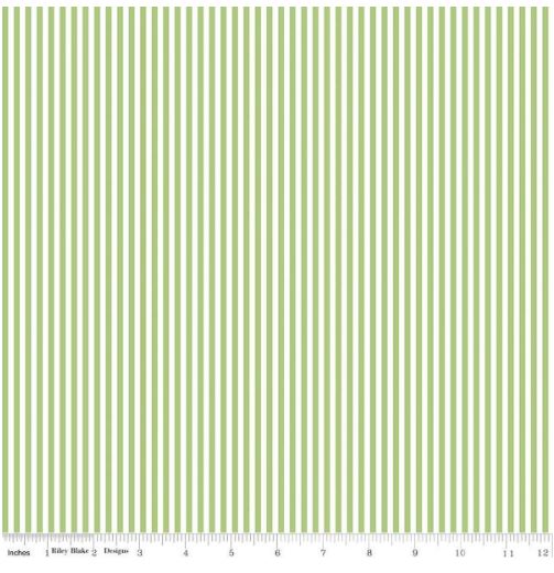 Riley Blake Seasonal Basics 1/8″ Stripe Green