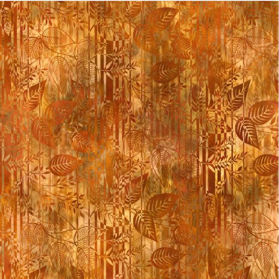 Falling Leaves. Leaves Stripe Gold