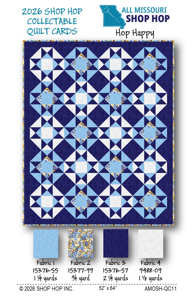 AMOSH Hop Happy Postcard Pattern