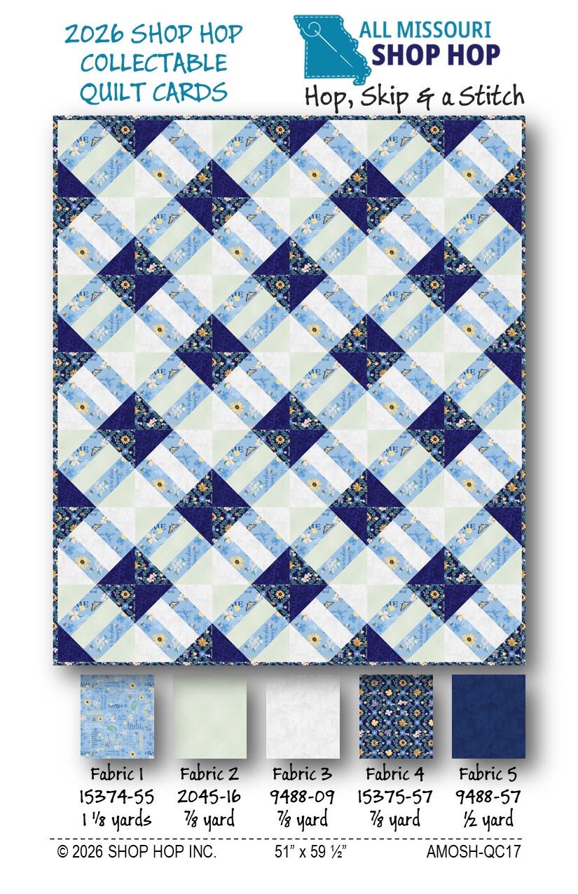 AMOSH Hop, Skip & a Stitch Postcard Pattern