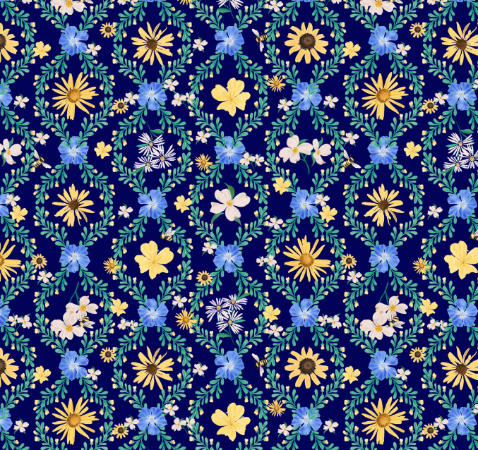 All MO Shop Hop ’26 Floral Trellis Navy