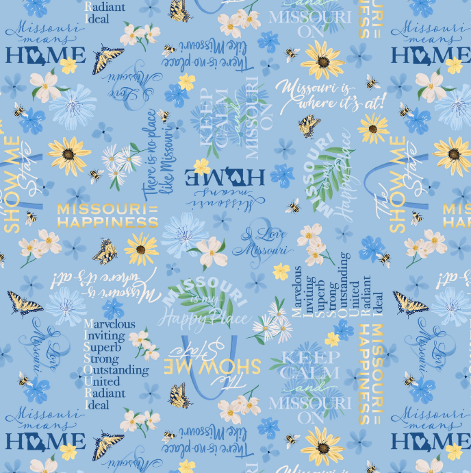 All MO Shop Hop ’26 Missouri Words Light Blue