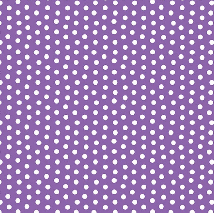 Benartex Cozy Cats Dots Dark Violet & White