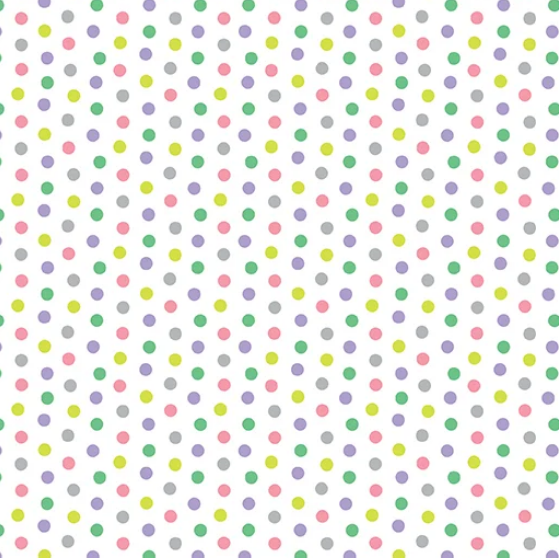 Benartex Cozy Cats Dots Multi on White