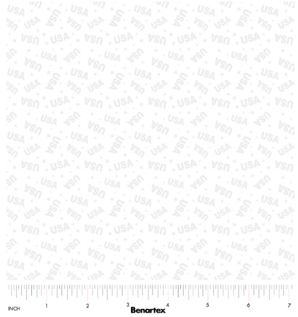 Benartex Liberty Whites White-on-White USA Toss