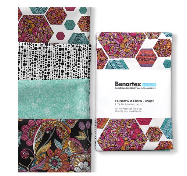 Benartex Rainbow Garden White 4-yd Bundle