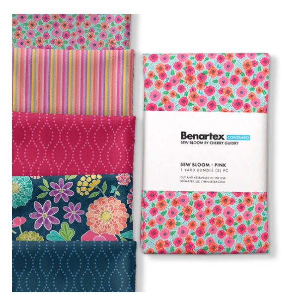 Benartex Sew Bloom Pink 5-yd Bundle