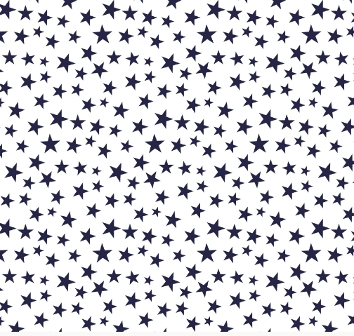 David Textiles Patriotic Ditsy Stars White & Navy
