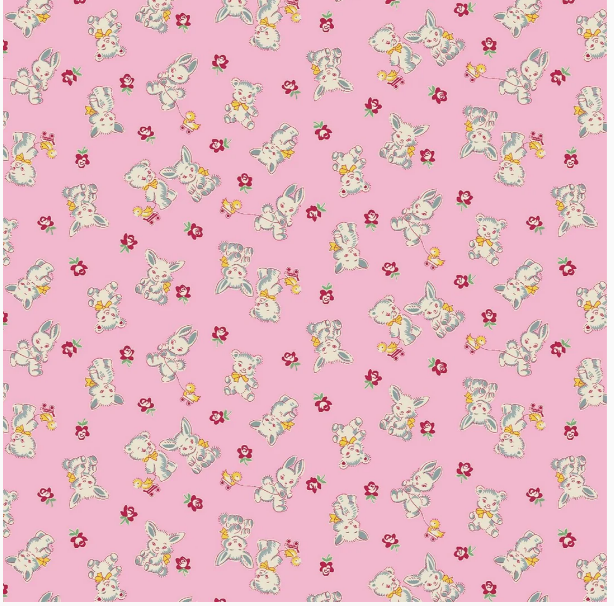 Henry Glass Nana Mae 6 Bunnies & Bears Pink