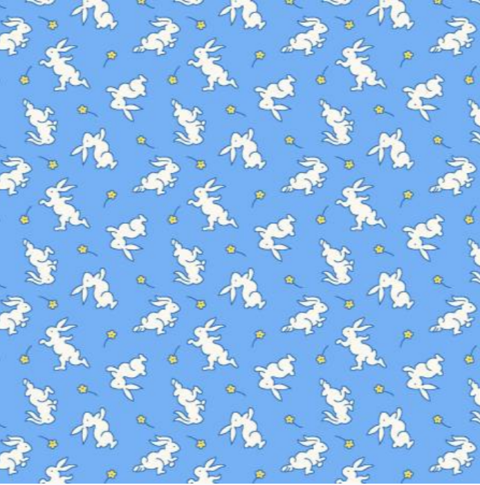 Henry Glass Nana Mae 8 Bunnies Blue