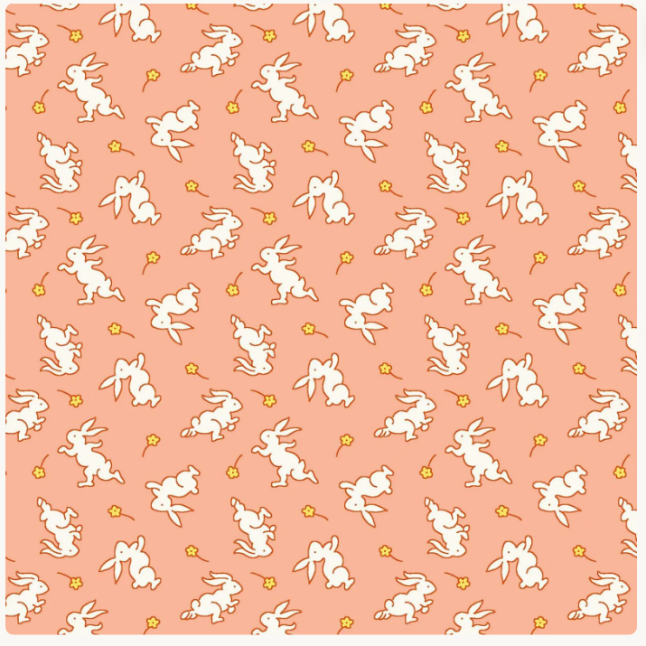 Henry Glass Nana Mae 8 Bunnies Peach