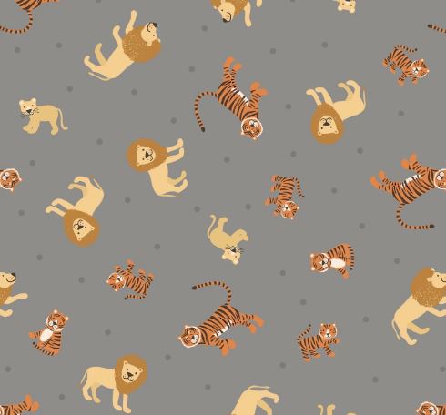 Lewis & Irene Small Things Wild Animals Lions & Tigers Gray