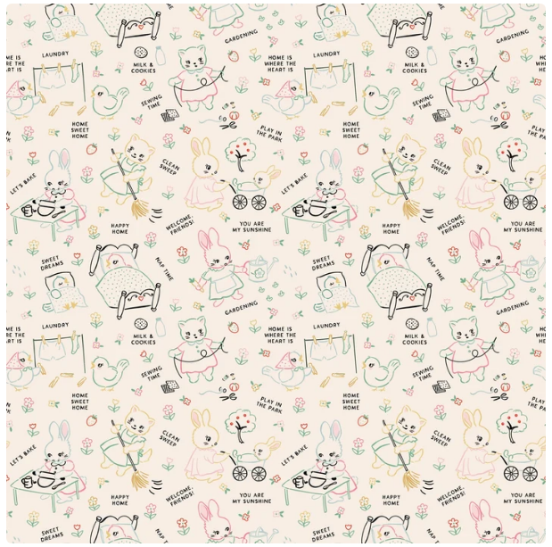 Poppie Cotton Home Sweet Home Chore Time Multi