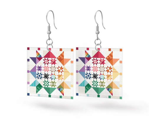 Riley Blake Leather Earrings Shine Together