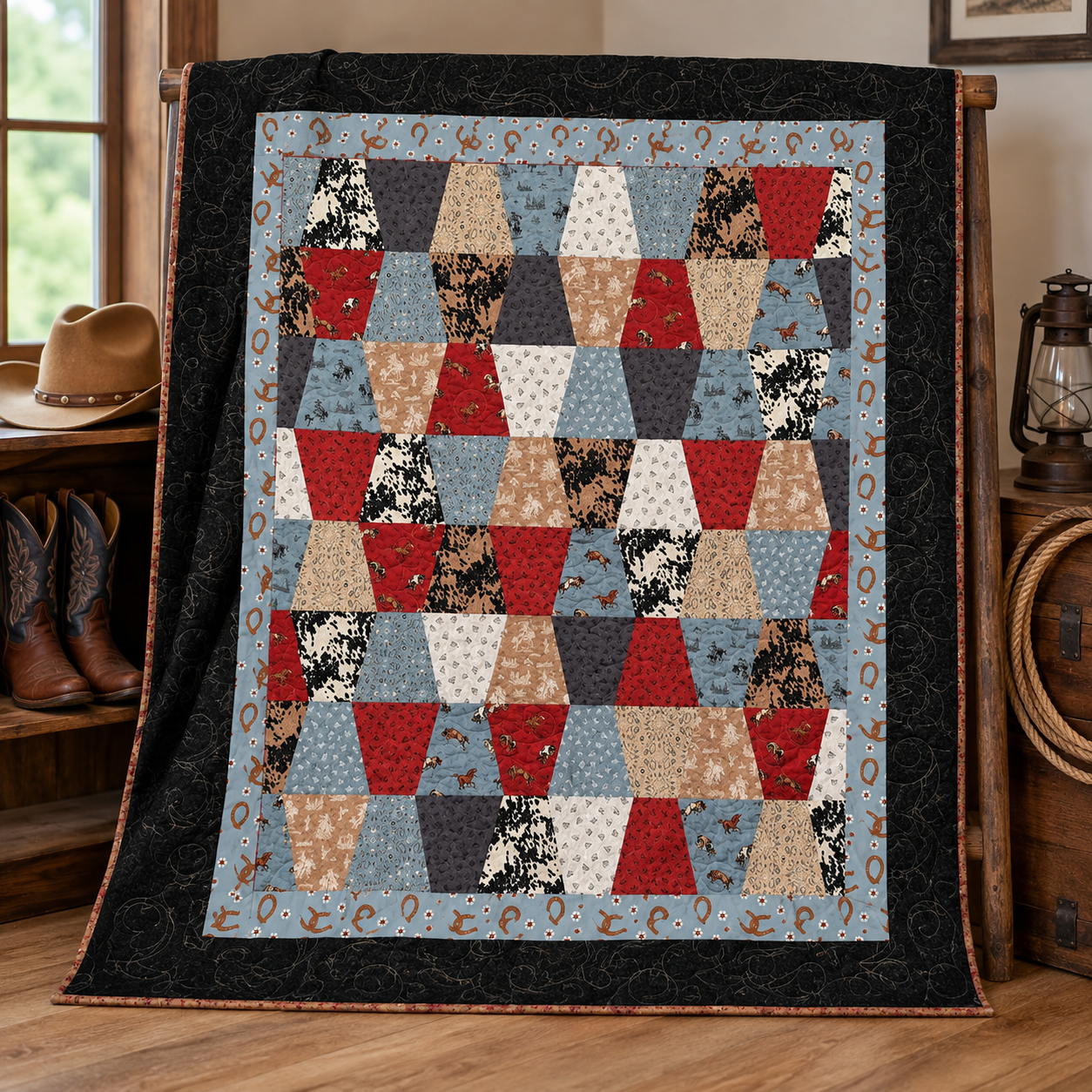 Tumblin' Cowboy Precut Tumbler Quilt Kit 52" x 60"