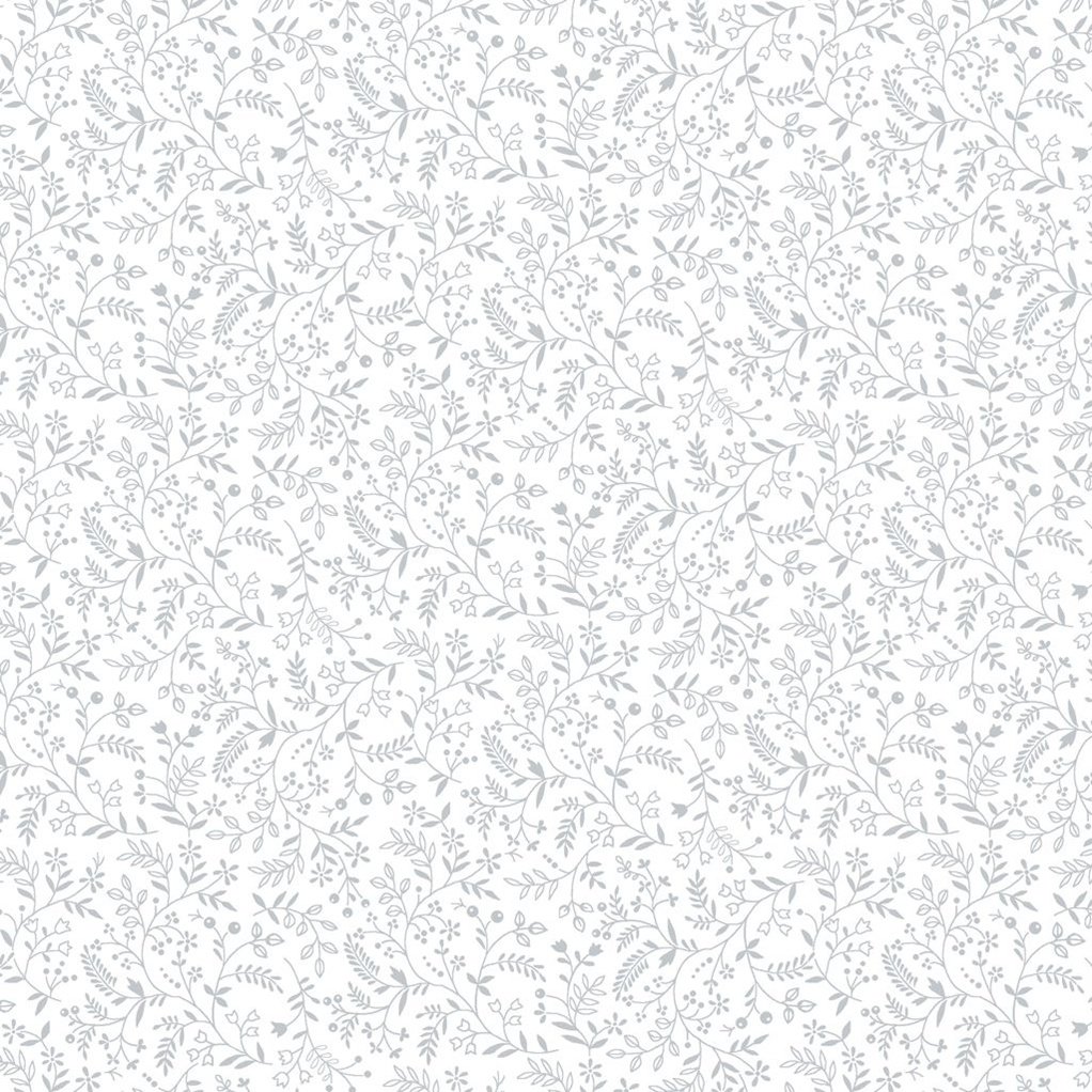 Henry Glass Quilter’s Flour White-on-White Flowering Vines
