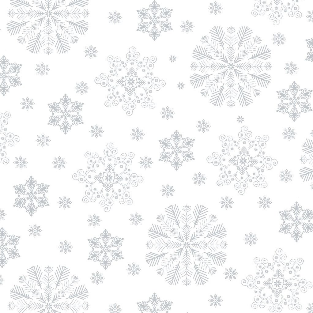 Henry Glass Quilter’s Flour White-on-White Large Snowflakes