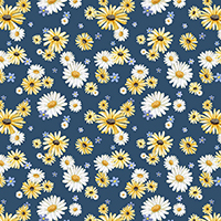 Friendly Farmstead Daisies All Over Blue