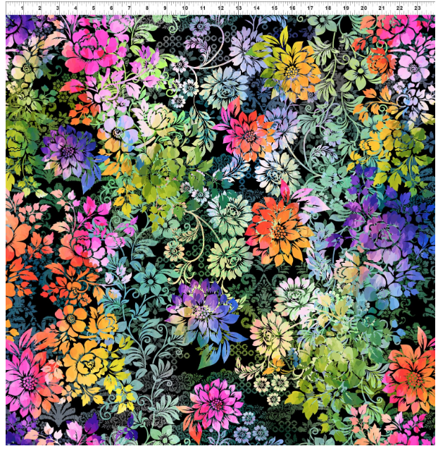 Felicity Main Multi Floral Black