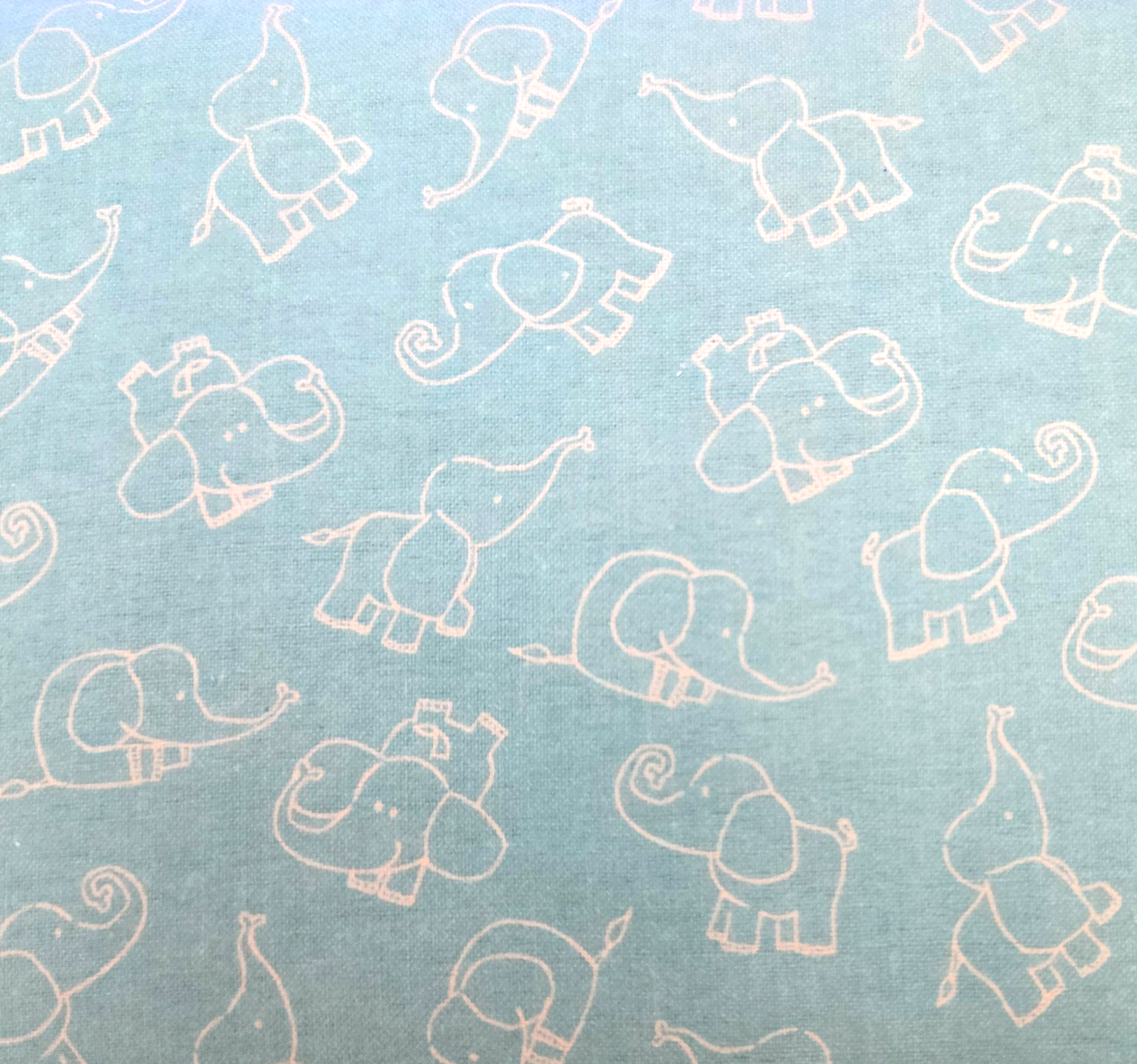 Mook Flannel Playing Elephant Aqua Blue