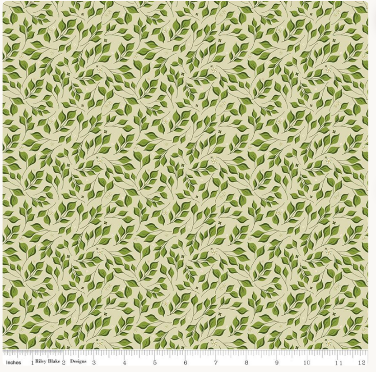 Riley Blake Curated Blooms Leaves Light Olive
