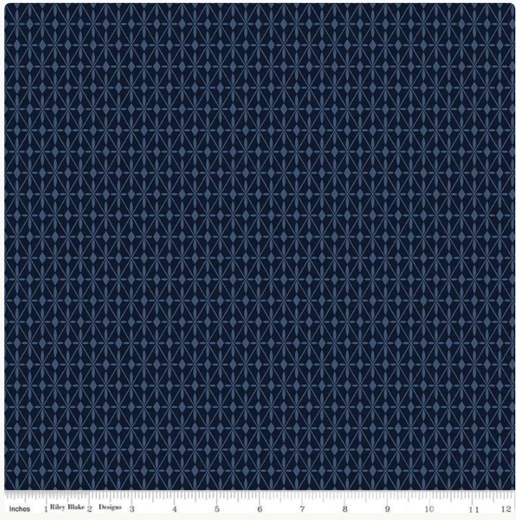 Riley Blake Curated Blooms Mosaic Diamonds Midnight