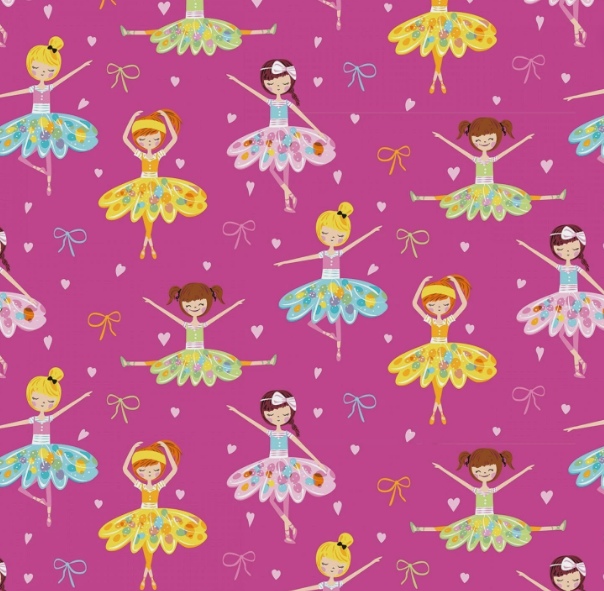 Riley Blake Flannel Bows Dancers Pink