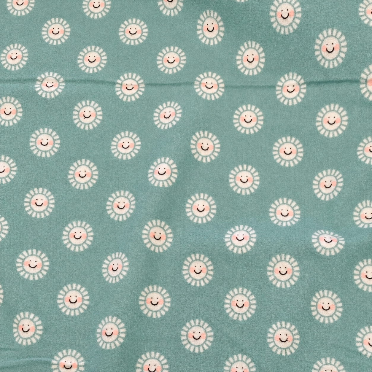 Riley Blake Juvenile Flannel Happy Teal