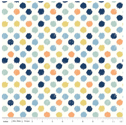 Riley Blake Love You to the Moon Flannel Dots Multi