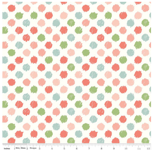 Riley Blake Love You to the Moon Flannel Dots White