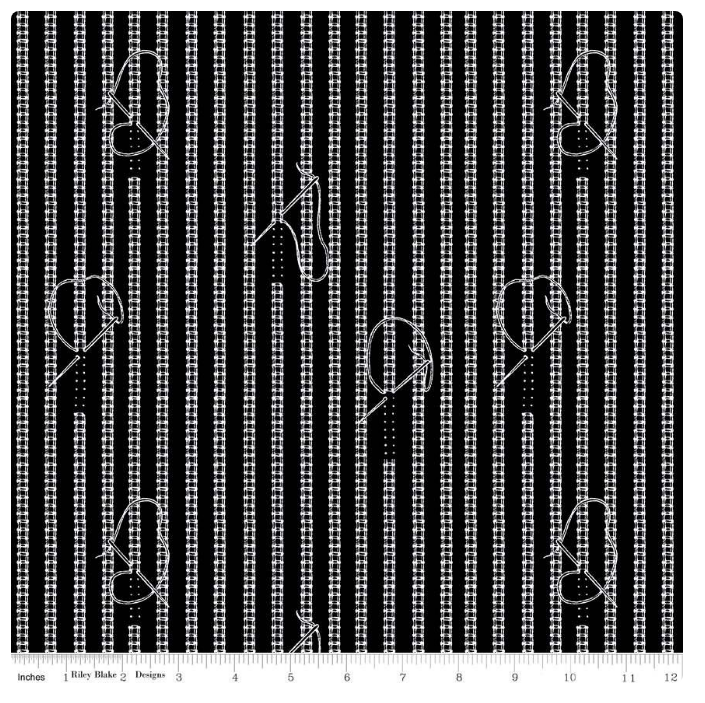 Riley Blake Sew Journal Stitches Black