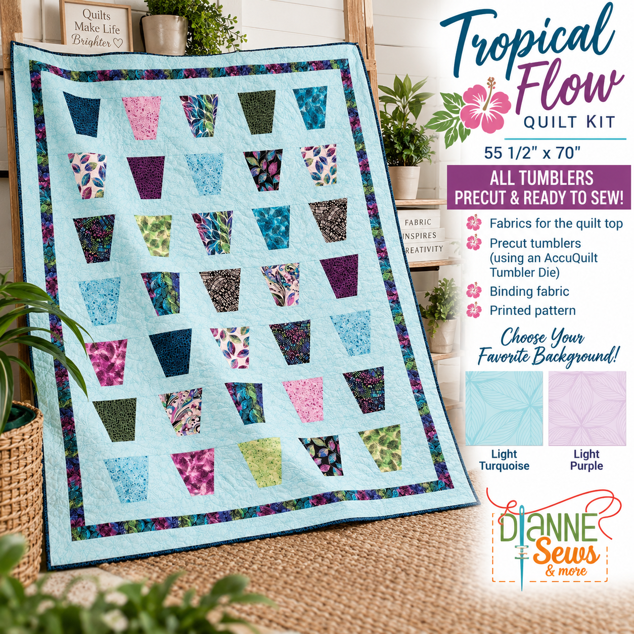 Tropical Flow Precut Quilt Kit
